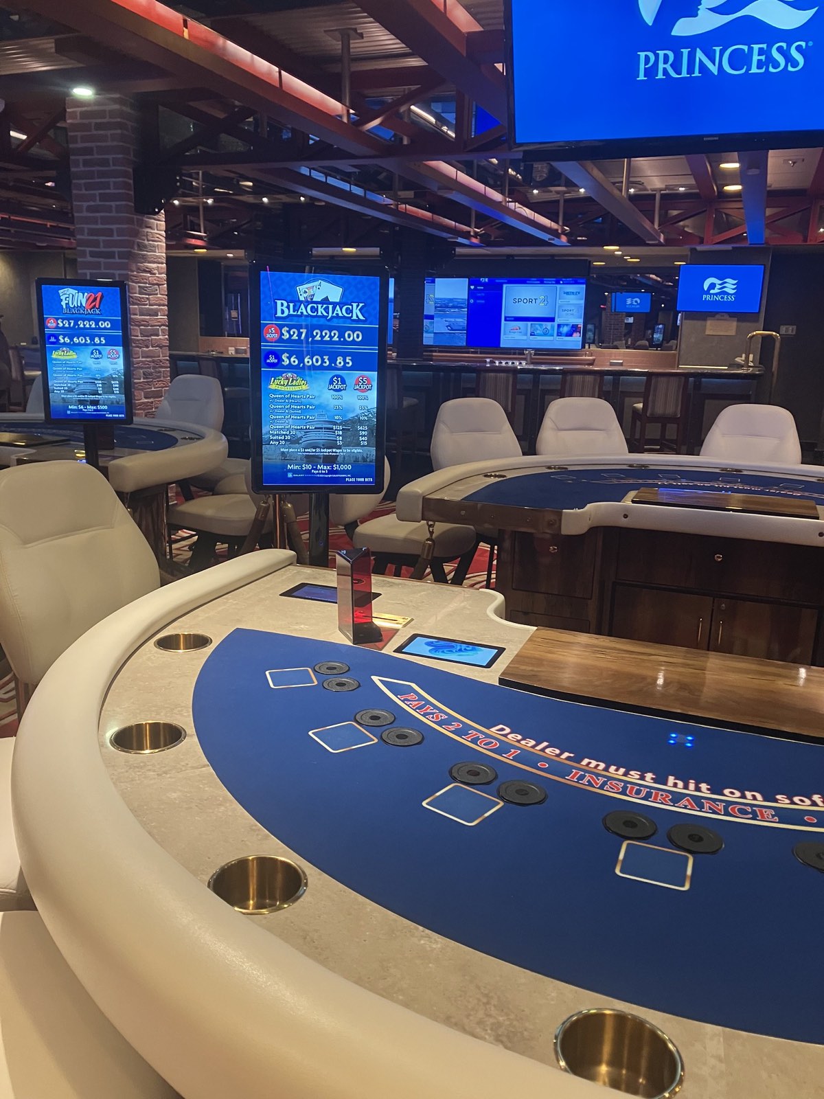 The casino on Ruby Princess